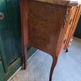 Chest of drawers transition Louis XVl marquetry marble top