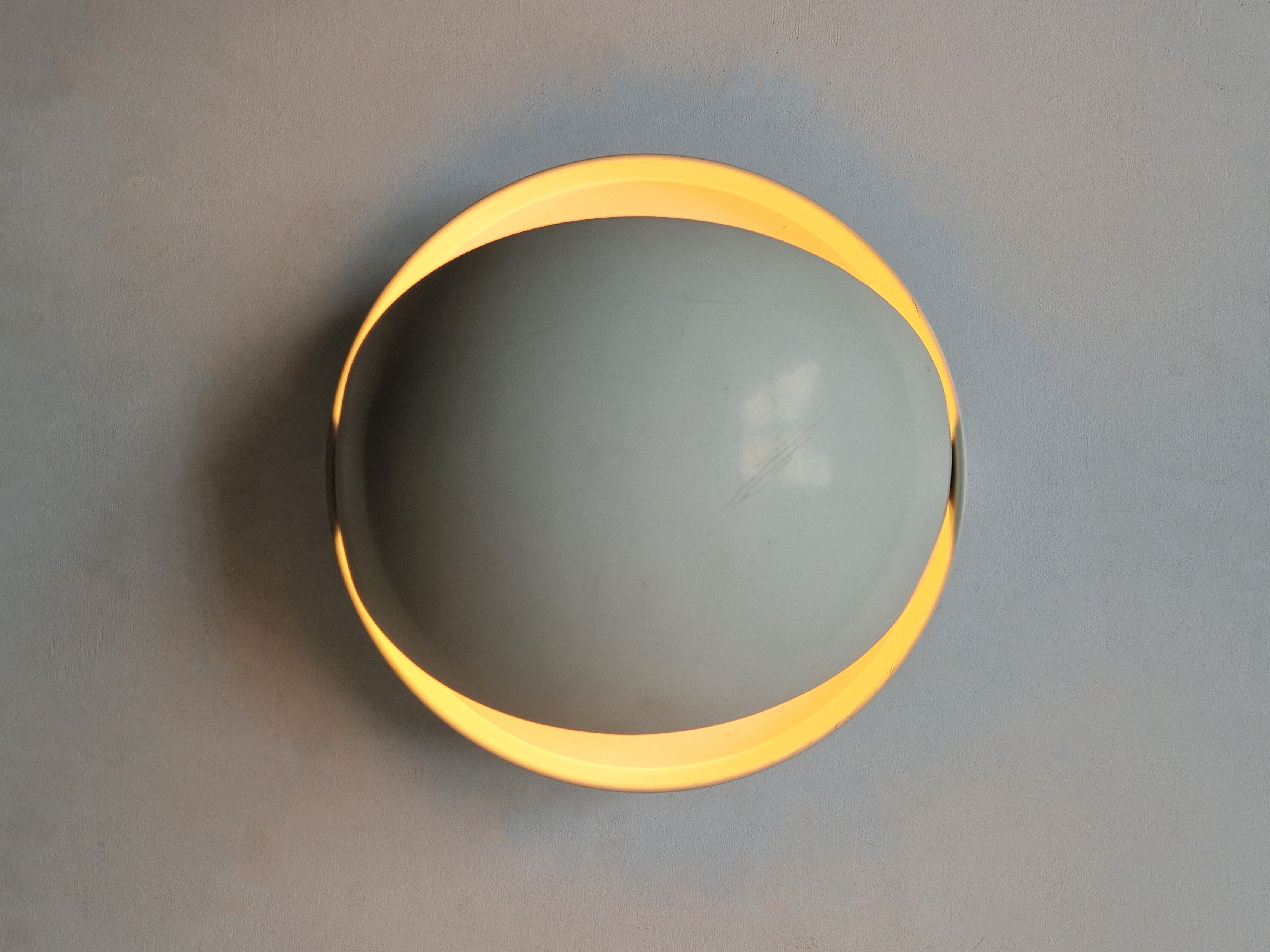 White metal Eclipse wall or ceiling lamp by Dijkstra Lighting, The Netherlands 1970's