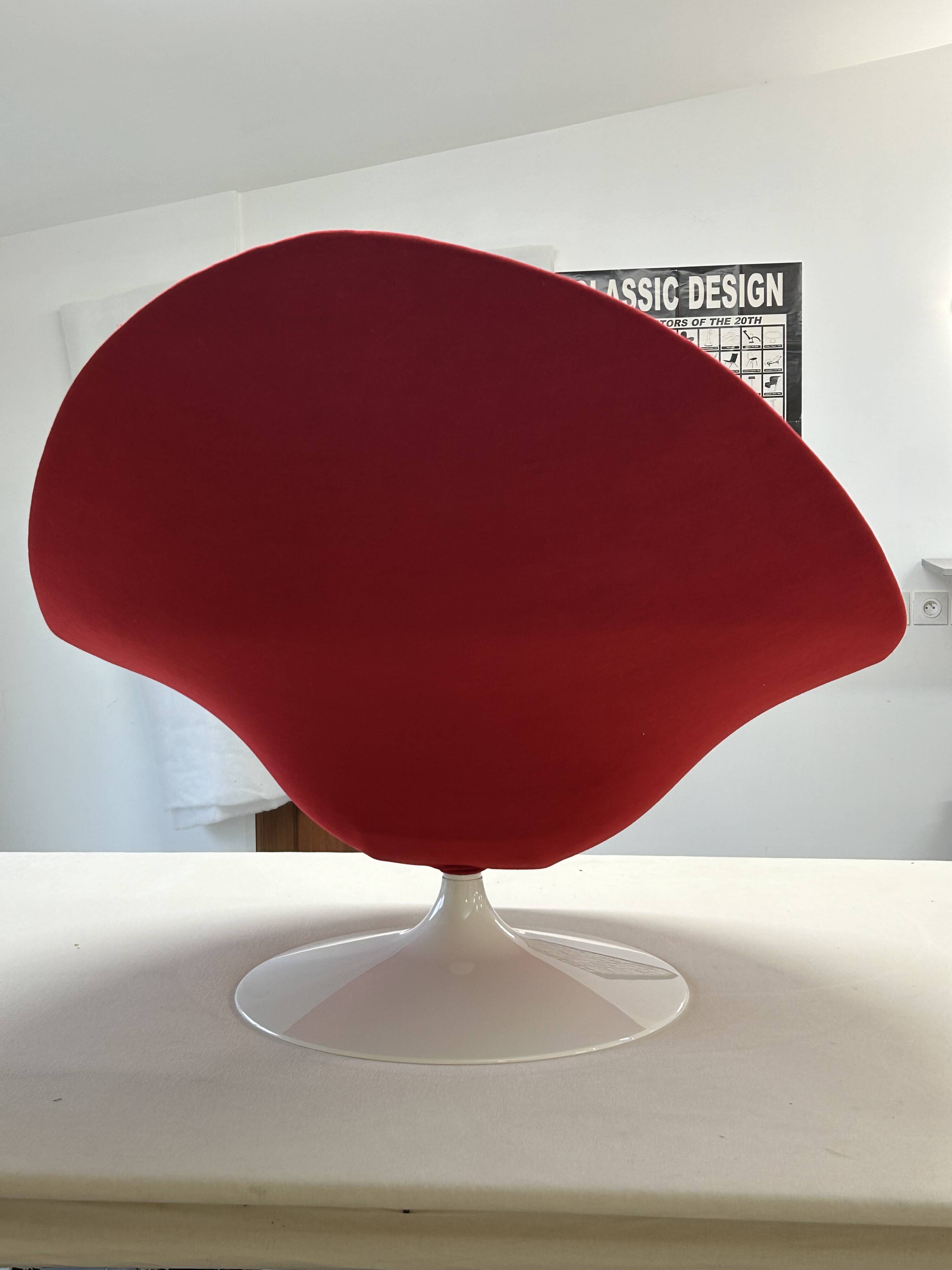 F421 armchair and its ottoman by Pierre Paulin for Artifort