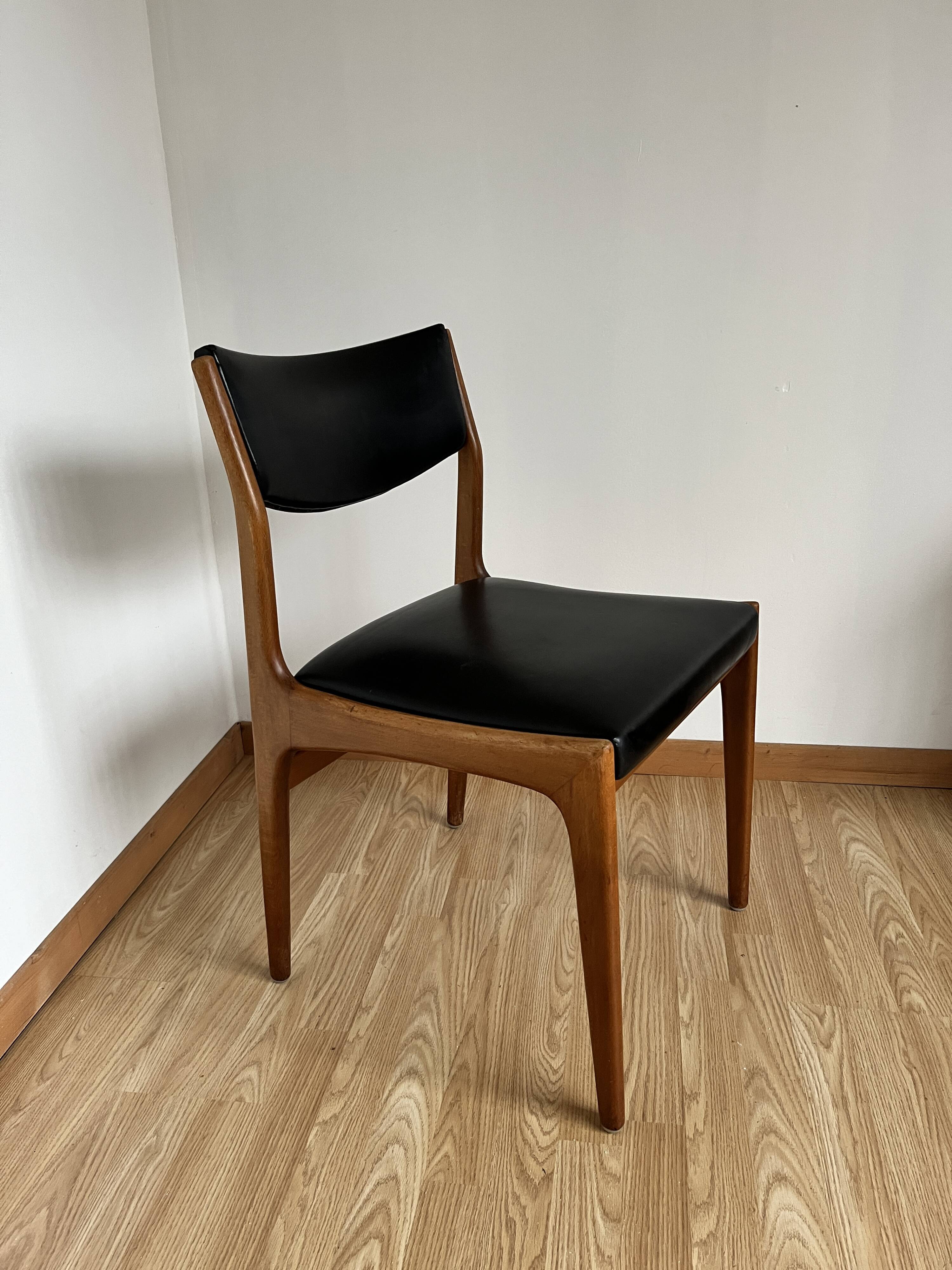 Scandinavian wooden and leatherette chair