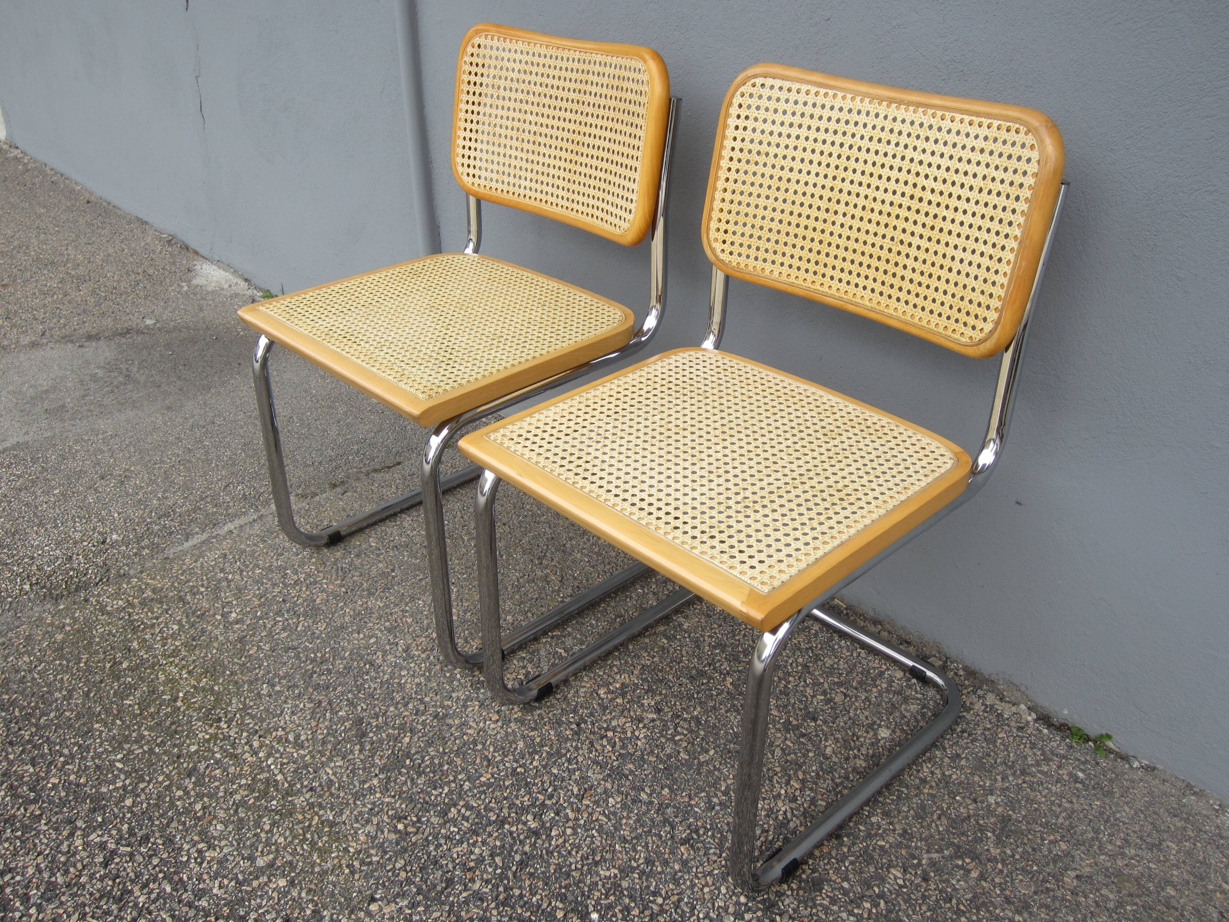 Pair of Cesca B32 Marcel Breuer chairs