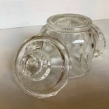 Ancien sucrier verre moulé à facettes