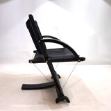 Weishäupl Werkstätten String leather lounge chair, 1980