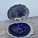 Silver-plated metal shell butter dish