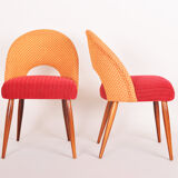 Four czechoslovak midcentury chairs, with new upholstery and original fabric