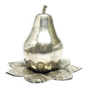 Art Deco sugar bowl, silver-plated brass, Poland, 1920s