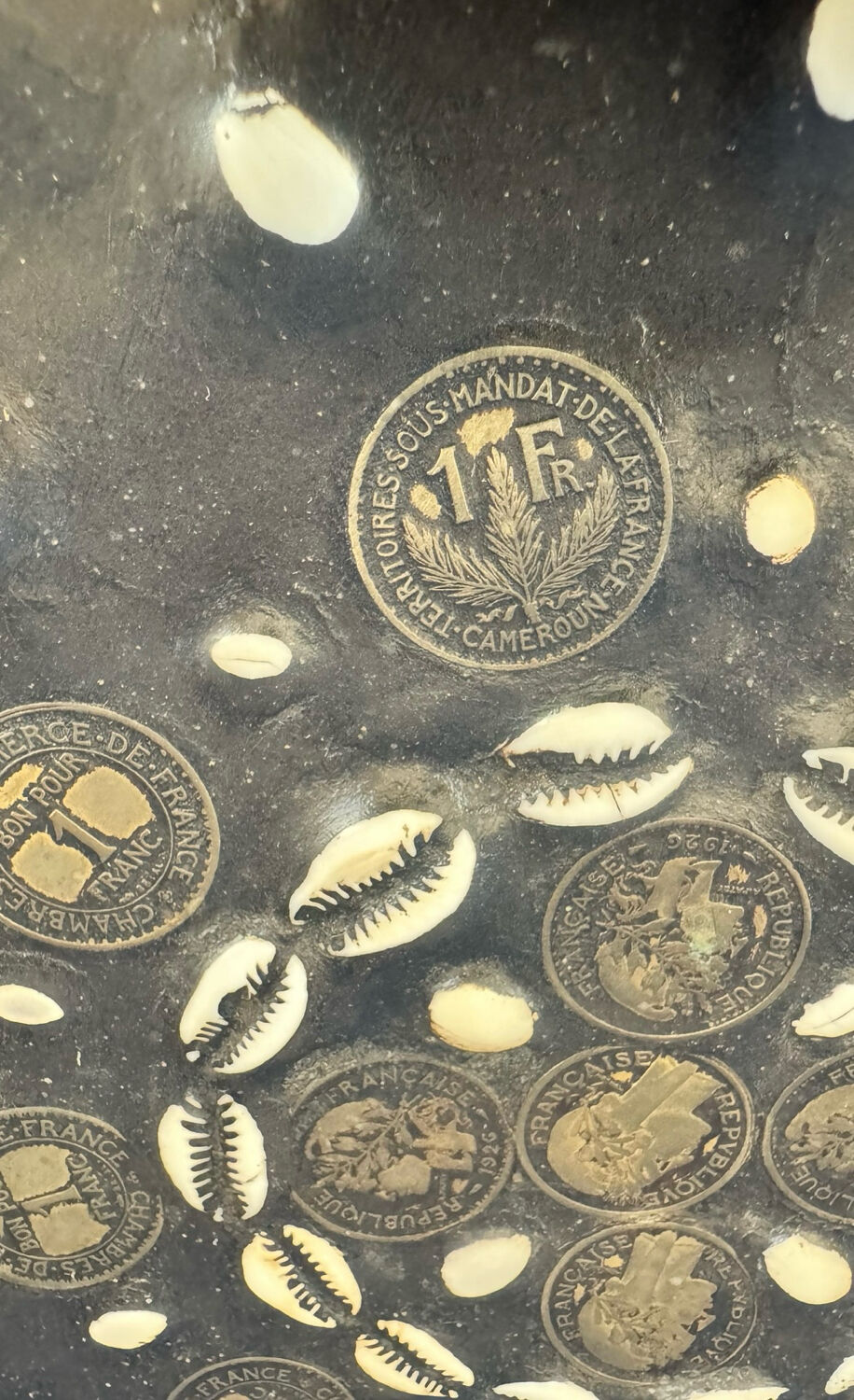 Traditional African stool. Hand-carved, richly decorated.