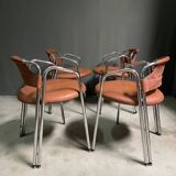 Set of 4 Italian designer chairs 1970's