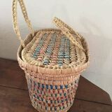Bohemian three-colour wicker basket