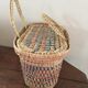 Bohemian three-colour wicker basket