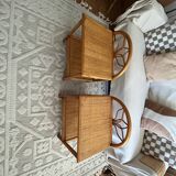 Set of two vintage rattan bedside tables