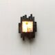 Vintage Italian brutalist wall light in wrought iron by Albano Poli for Poliarte, set of 2.