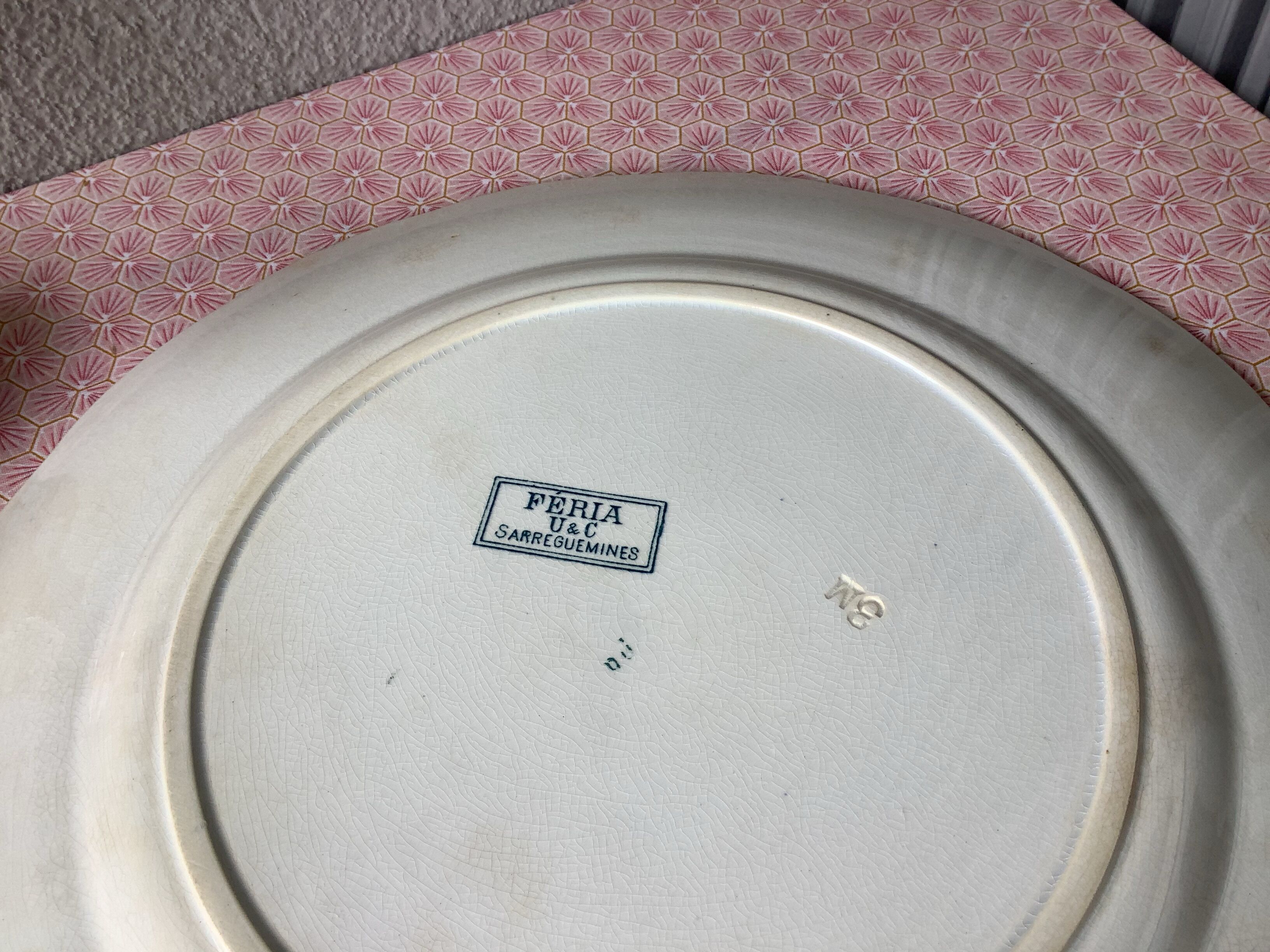 Serving dish Sarreguemines U&G iron earth decoration Féria
