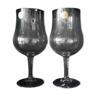 2 grands verres Cristal d'Arques Boîte origine