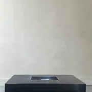 Black and blue marble coffee table with chrome base, designed by Willy Rizzo.