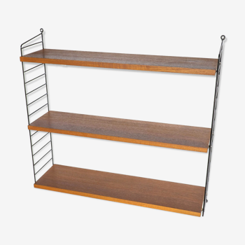 Teak wall shelf by String, 1960s