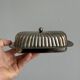 Old English butter dish in silver-plated metal and chiseled crystal.
