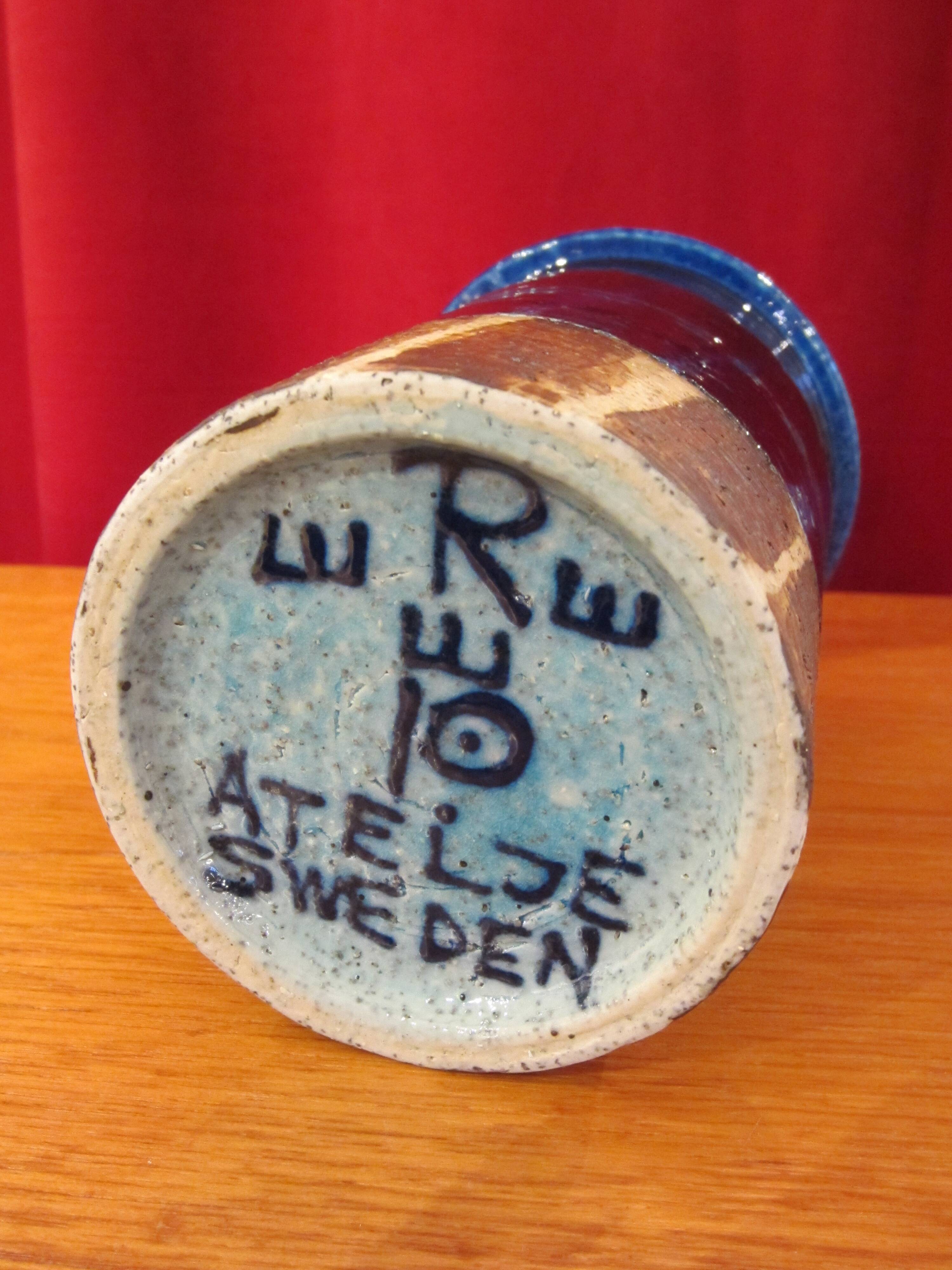 Scandinavian ceramic vase by Inger Persson for Rörstrand Ateljé