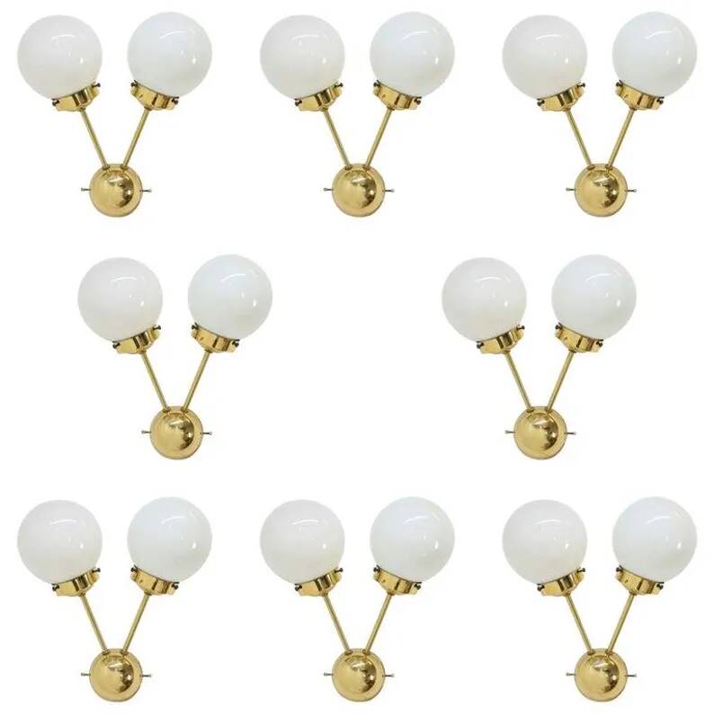 Space age sputnik brass wall lamps - 1970s, more pieces available