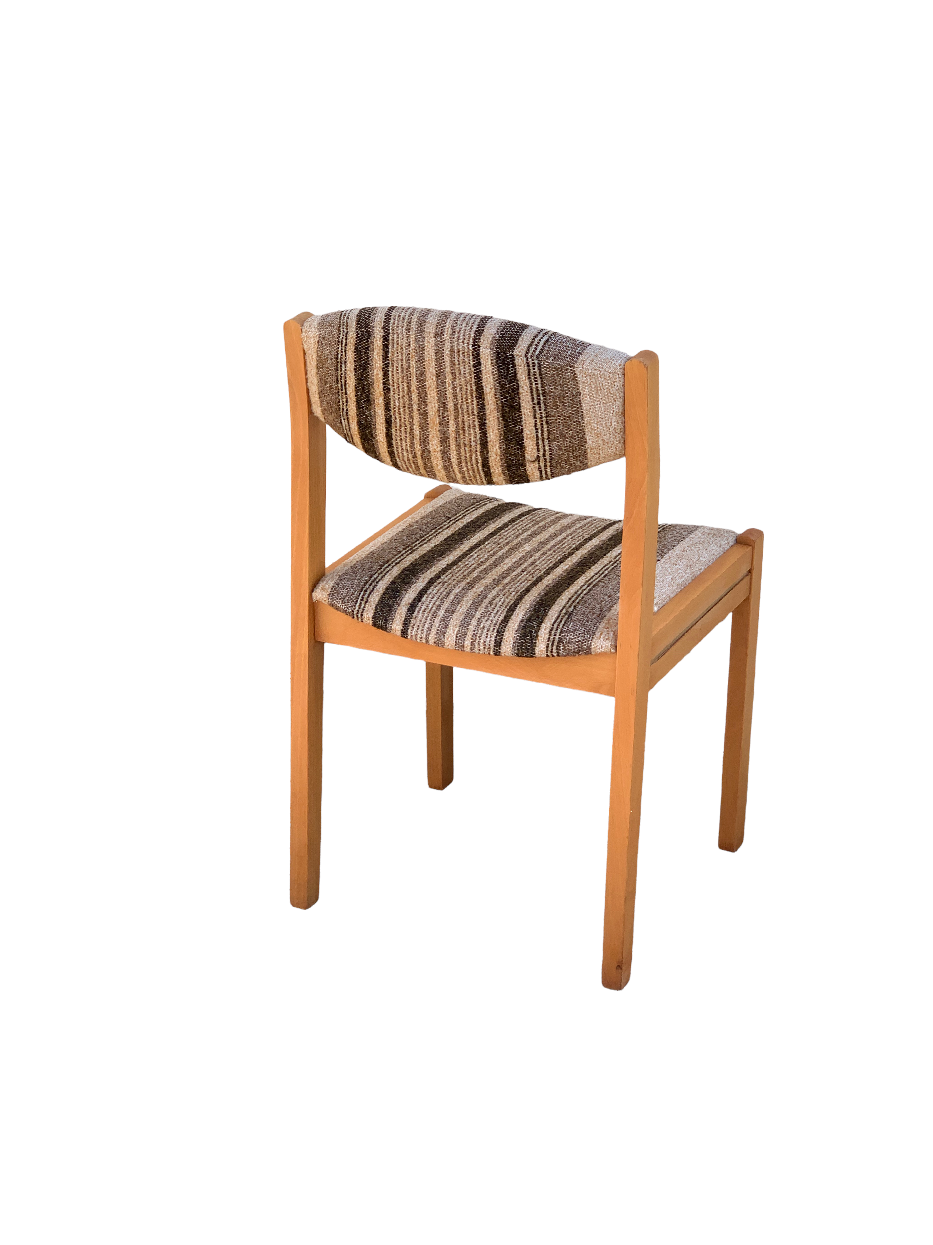 Suite of 4 chairs self beech brass and wool 1960