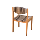 Suite of 4 chairs self beech brass and wool 1960
