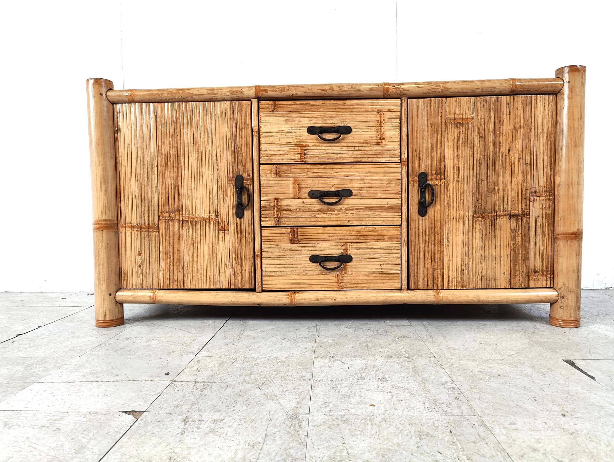Buffet vintage en bambou, 1970