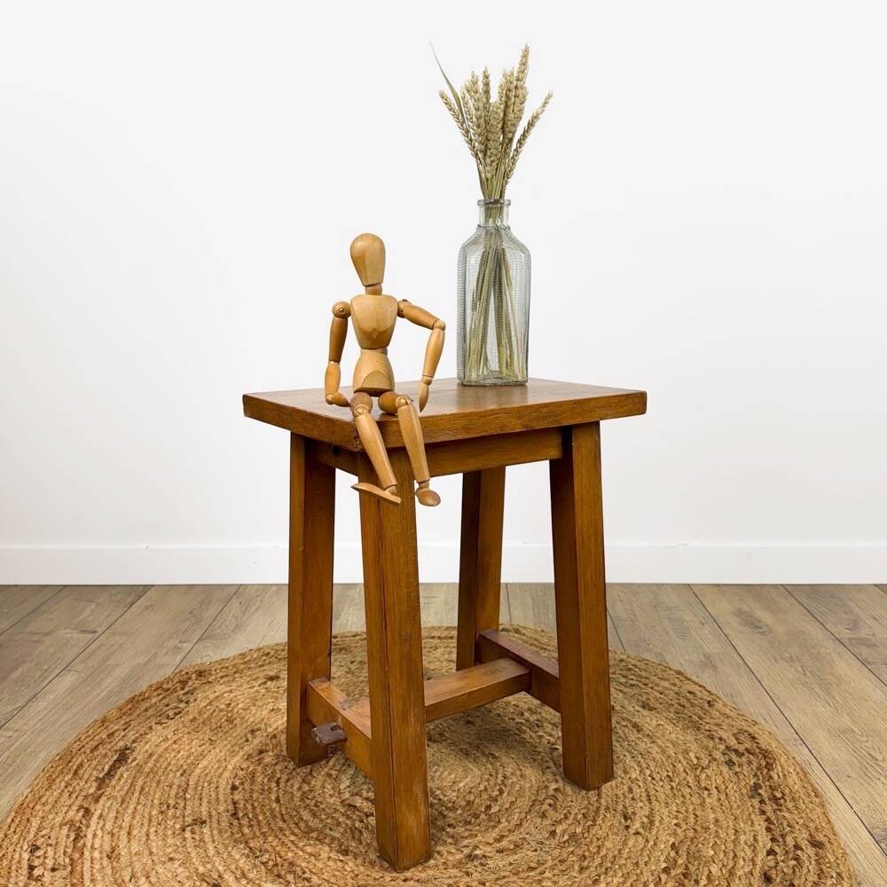 Vintage solid oak stool