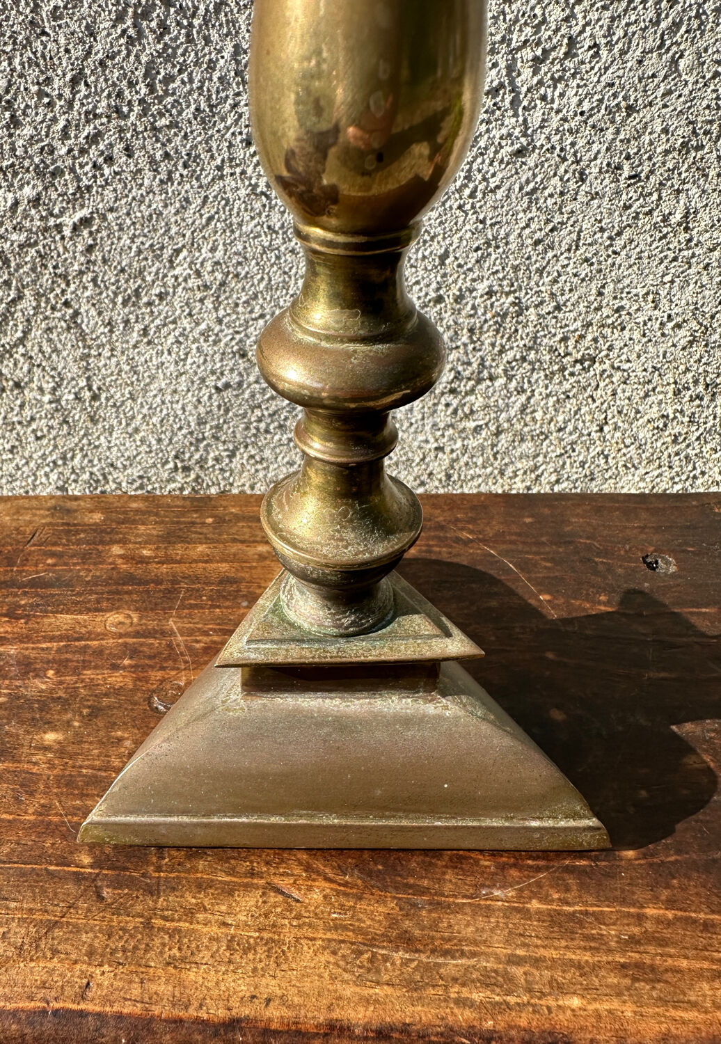 Ancient altar candle holder, bronze candle spike.