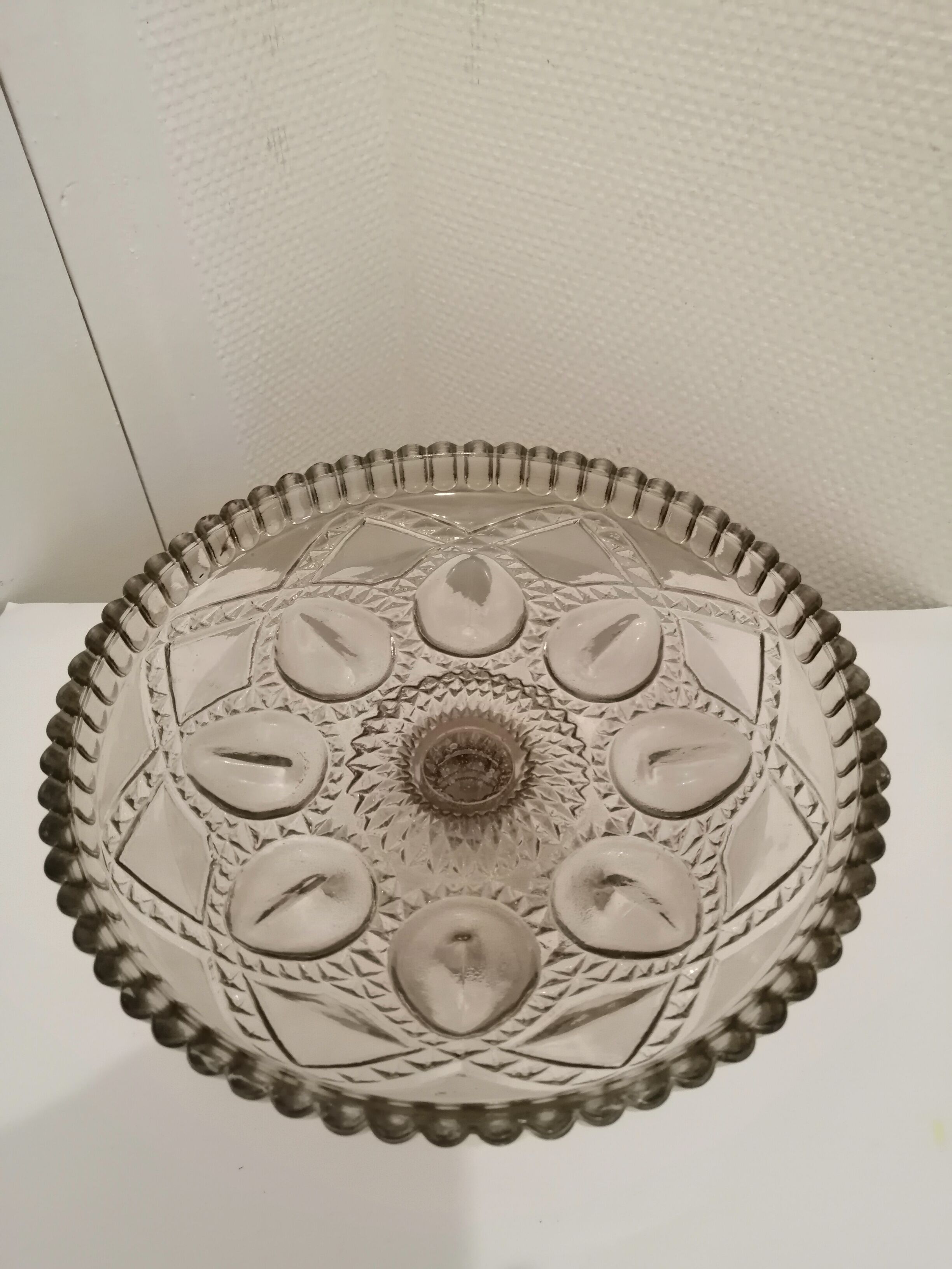 Antique glass compotier