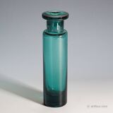 Vintage glass vase in petrol colour by Ichendorfer Glassworks circa 1960.