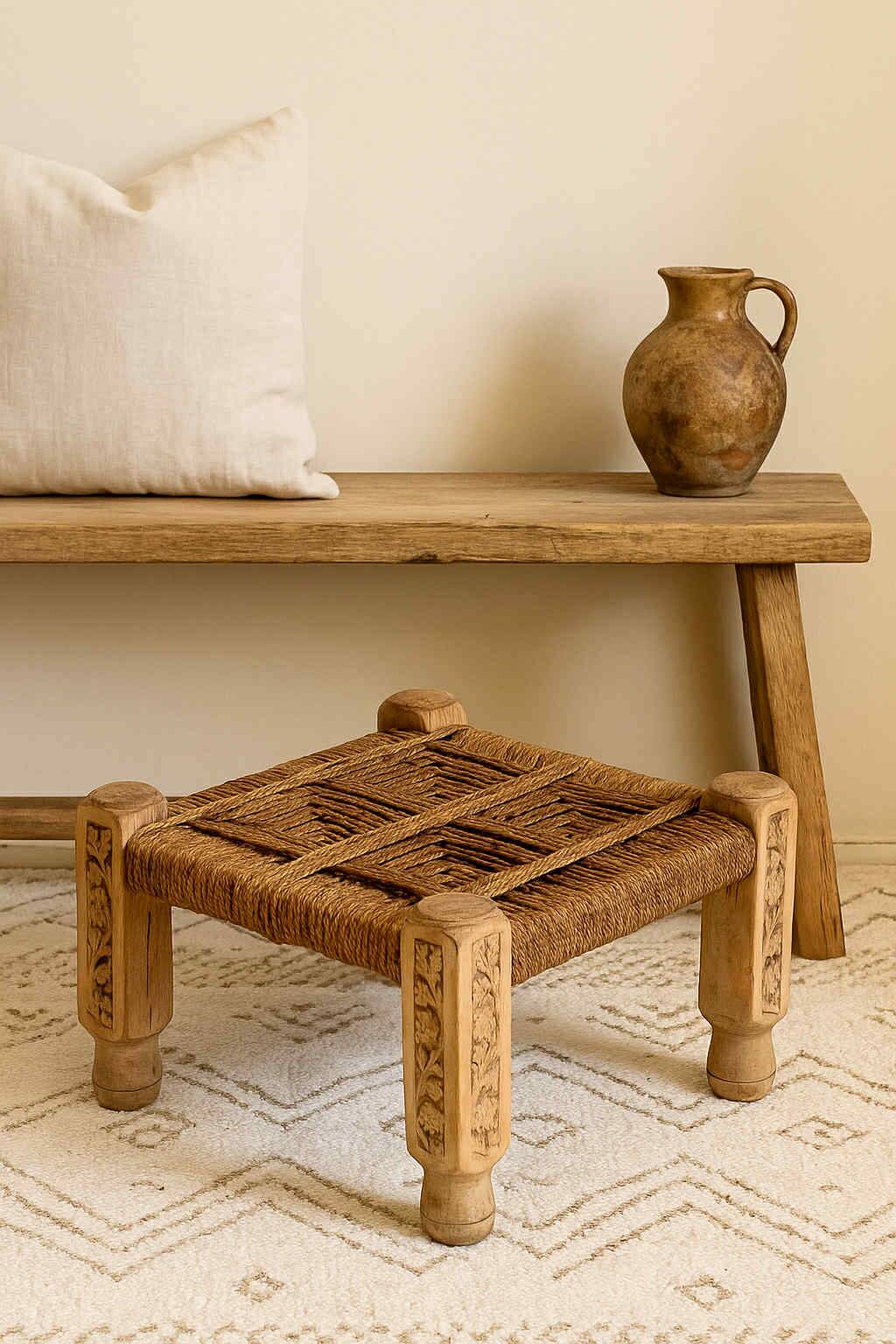 Antique Indian rope stool
