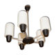 Mid century pendant with five pipe glass lampshades, 1960´s