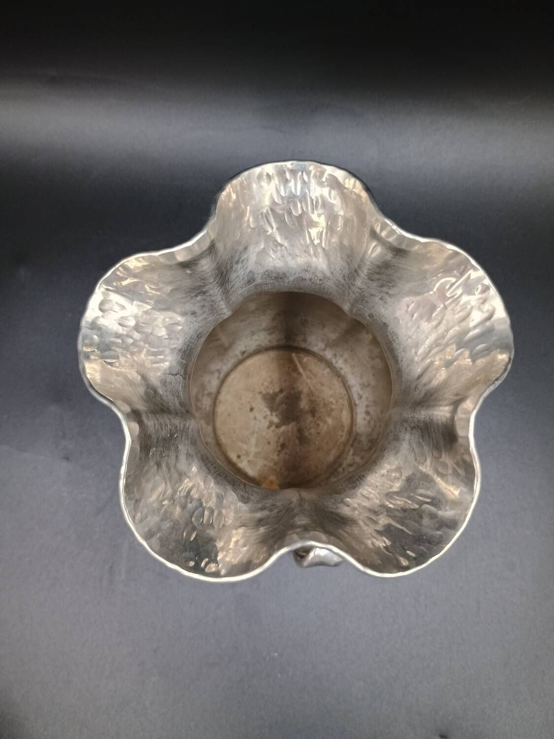 Jean Goardere Silver-plated 95% pewter vase, Art Deco period, circa 1940