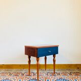 Electric blue vintage bedside