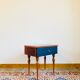 Electric blue vintage bedside