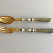 old horn salad cutlery