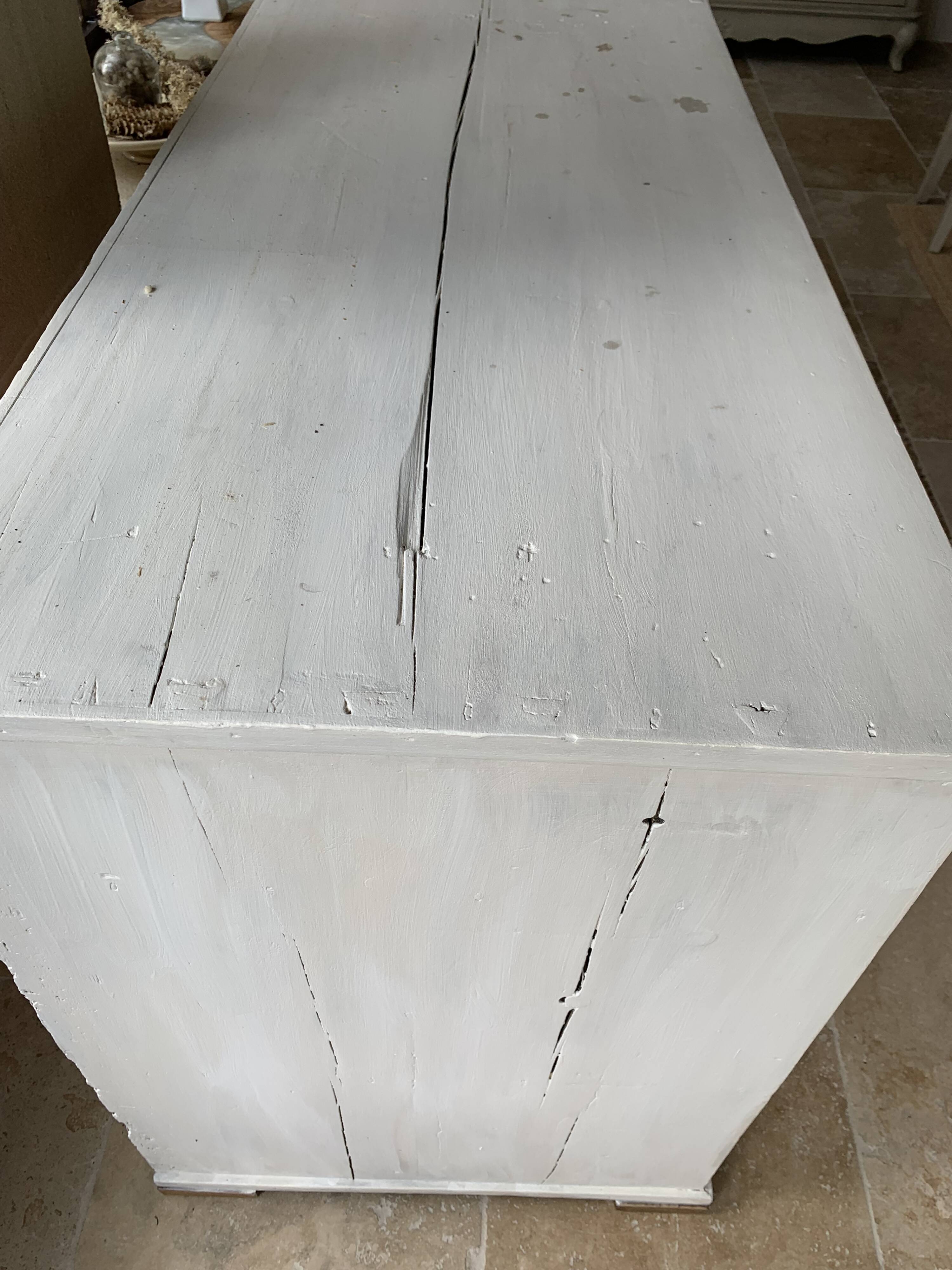 Charming old country sideboard painted in lime white
