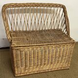 Vintage rattan chest bench