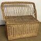 Vintage rattan chest bench