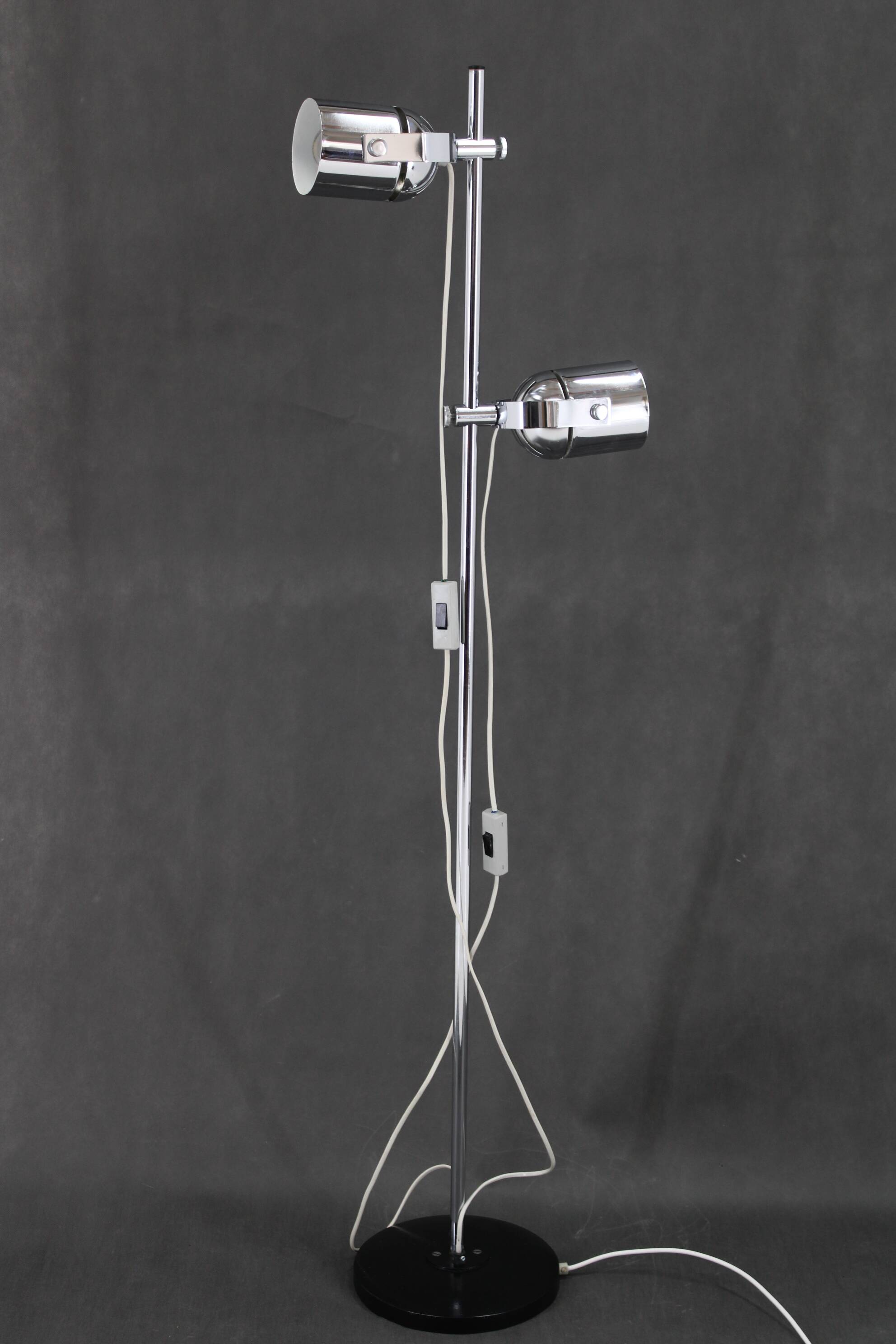 1970s Stanislav Indra Chrome Plated Floor Lamp, Czechoslovakia