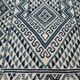Handmade traditional white and blue carpet, 152x76 cm