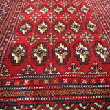 Traditional small vintage red wool persian rug handmade oriental area rug - 67x138cm