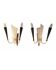 Paire applique lunel mid century texture perspex laiton dore noir