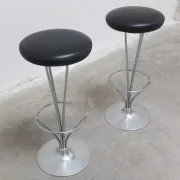 Danish modern pair of bar stools by Piet Hein for Fritz Hansen, 1960s