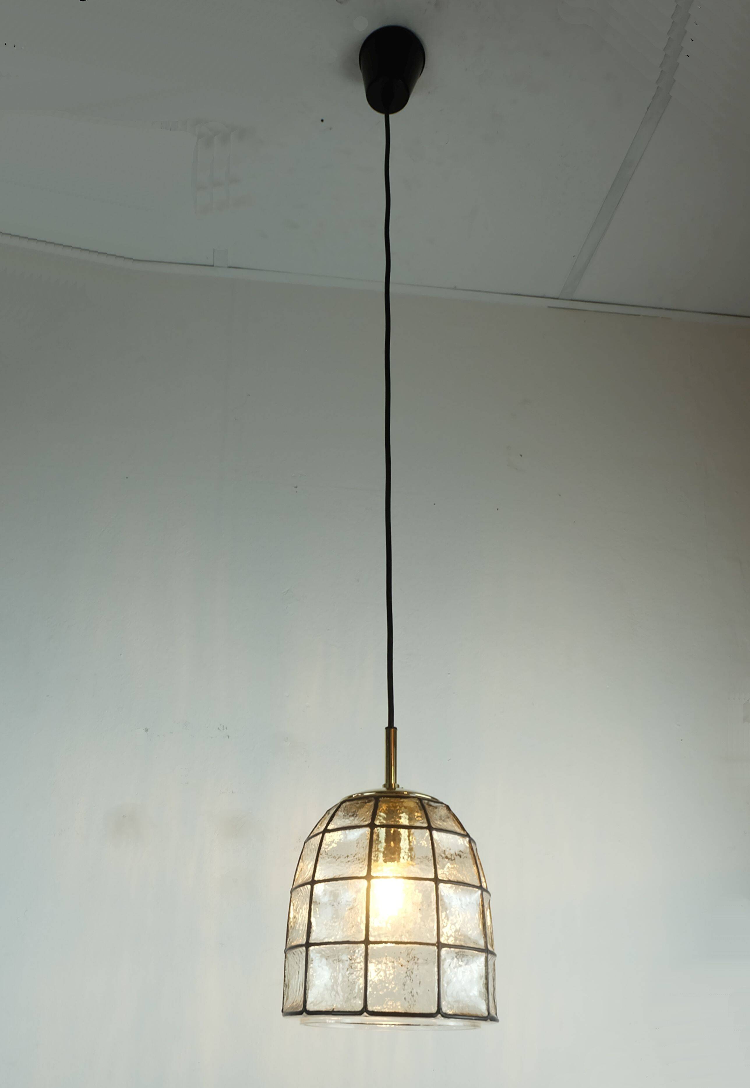 glashuette limburg hanging LAMP 1960's 70's glass pendant light model 4184