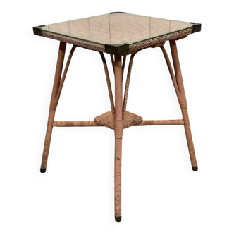 English Lloyd Loom pedestal table from the 1930s