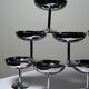 8 vintage dessert bowls on a pedestal in stainless steel in the style of Guy Degrenne.