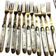 Tableware, 34 dessert cutlery sets with mother-of-pearl handles, early 20th century