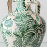 Pair of Spanish Revival Ceramic Table Lamps from Granada, New Linen Lampshades