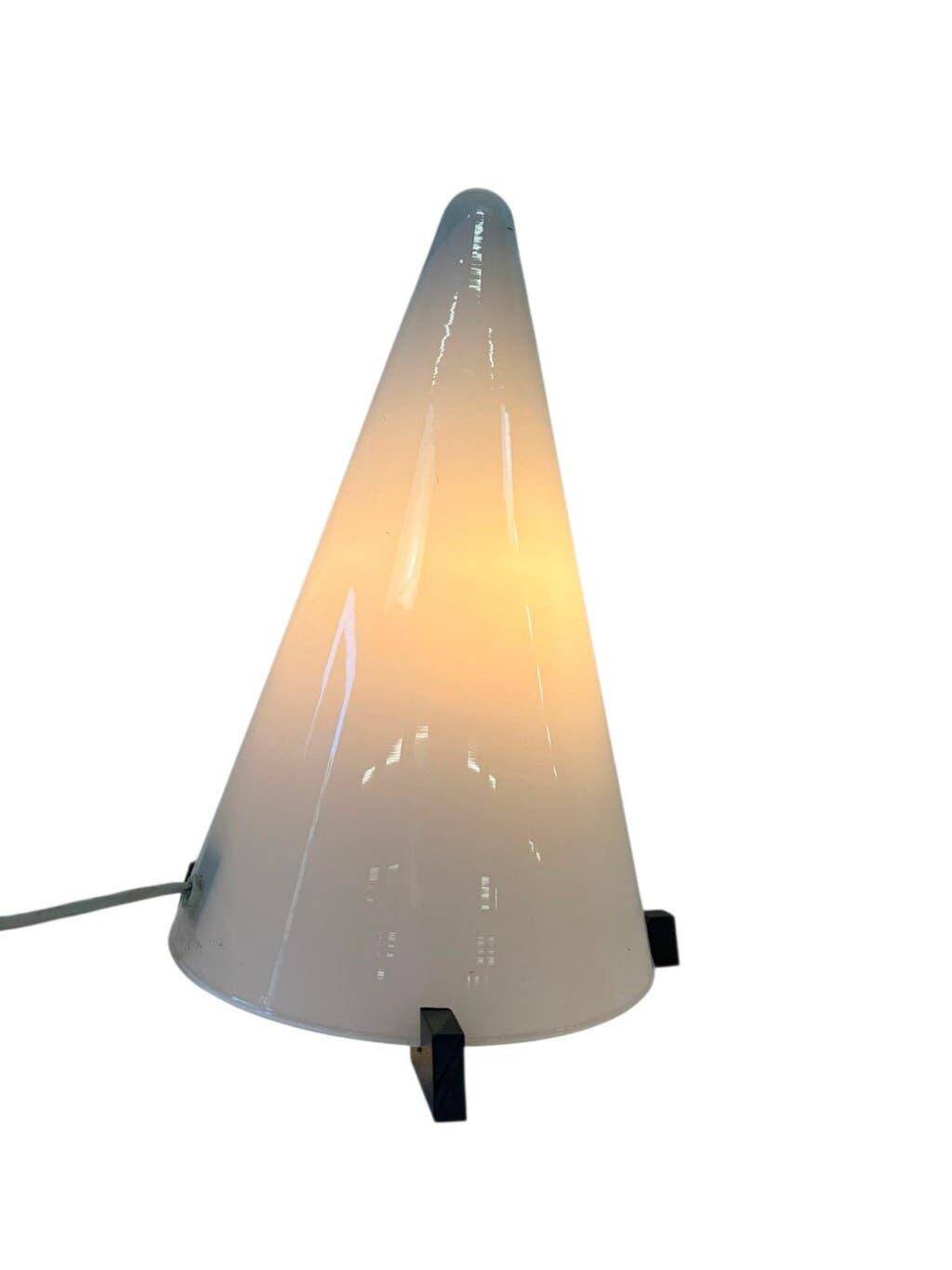Vintage glass table lamp teepee by sce, 1990s
